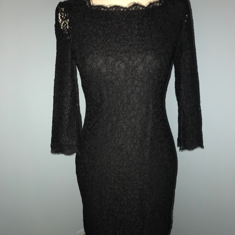 Adrianna  Papel Black Lace Zipper Dress - Picture 3 of 6